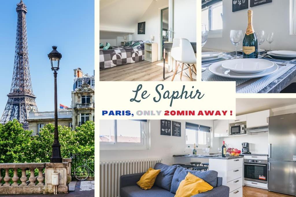 Le Saphir - 20Min From Paris & Cdg Airport - 2 Bathrooms - 2 Desks Drancy Ngoại thất bức ảnh