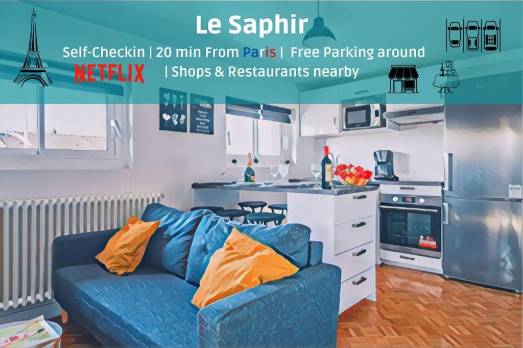 Le Saphir - 20Min From Paris & Cdg Airport - 2 Bathrooms - 2 Desks Drancy Ngoại thất bức ảnh